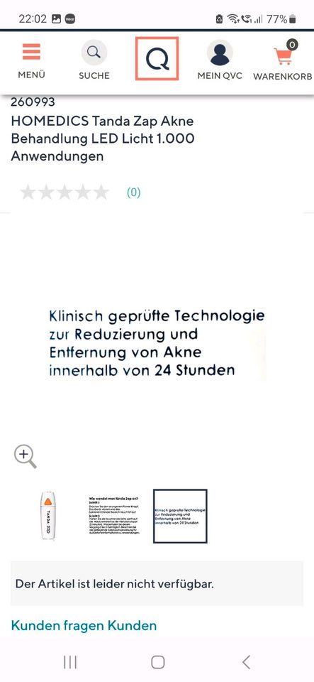 TANDA zap Homedics mobile Aknebehandlung in Wassenberg