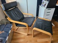 Ikea Poäng Sessel mit Hocker Schwaz Leder Leipzig - Probstheida Vorschau