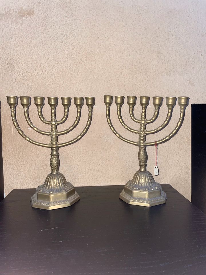 7 Armiger Kerzenleuchter Jüdische Menora 22cm in Hasselroth