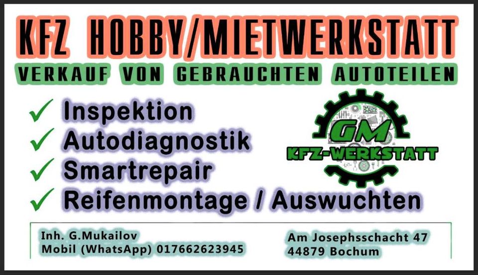 Miet und Hobbywerkstatt, Reifenmontage in Bochum