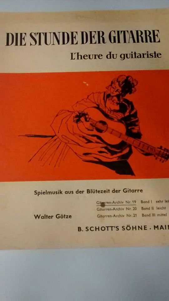 Götze, die Stunde der gitarre antik 1925/1953 notenbuch ! in Oestrich-Winkel