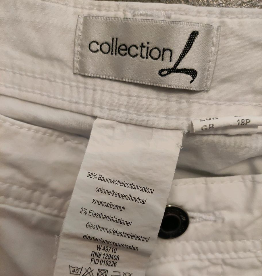 Weiße 3/4 Damenhose  von Collection L Kurzgröße 22 in Weissach im Tal