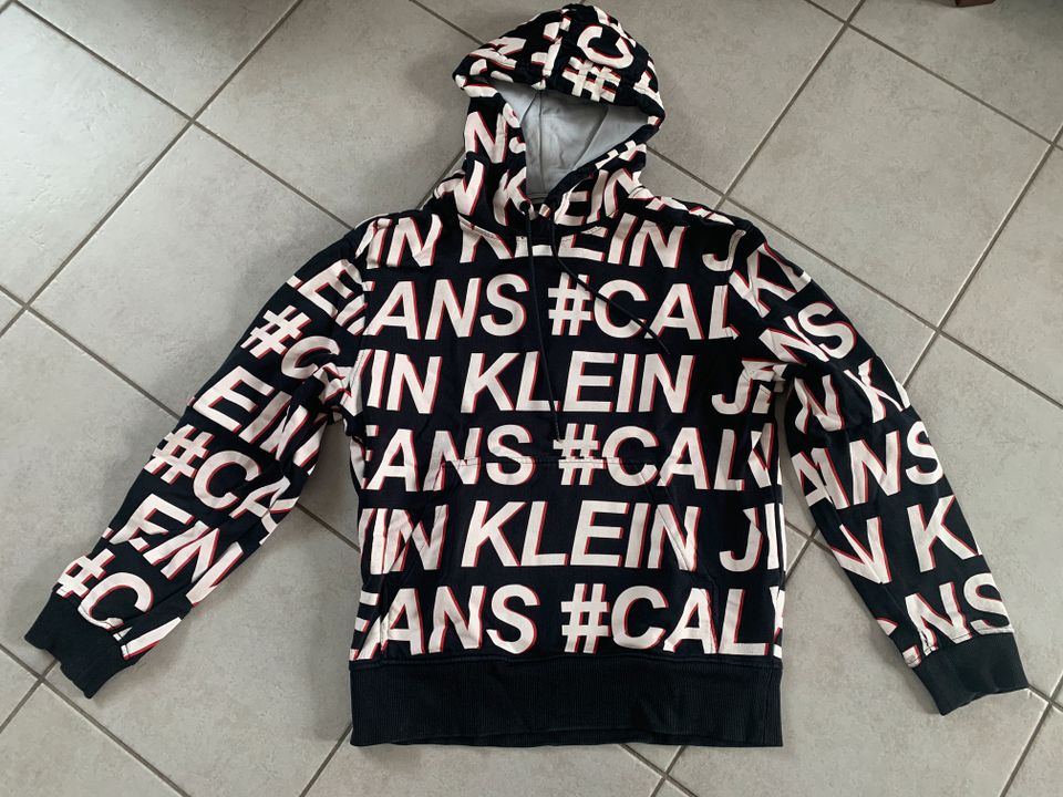 Calvin Klein Hoodie schwarz weiss rot S 164 170 in Lüdinghausen