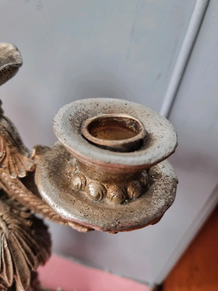 Großer Kerzenleuchter Palme mit Affe silber in Overath