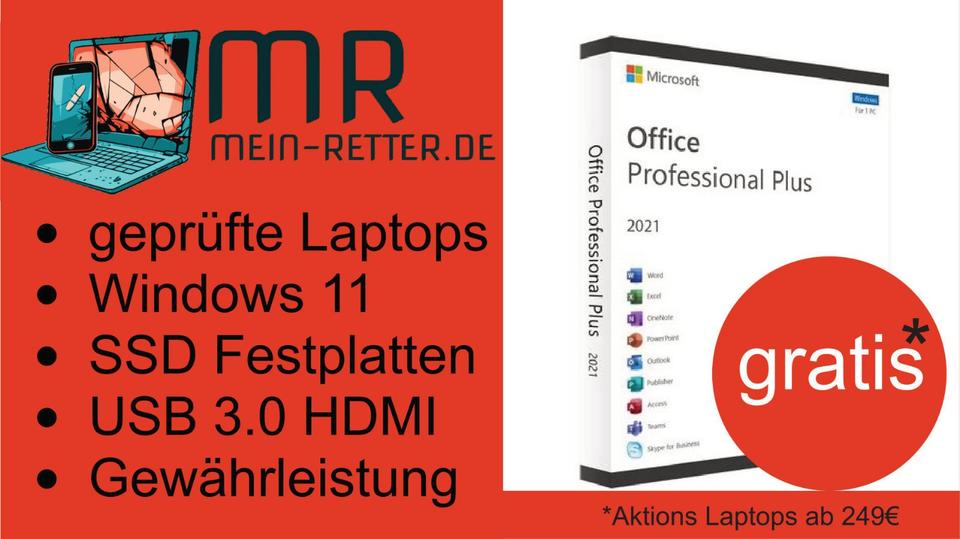 Laptop Notebooks Win11 SSD 14 15 17 Zoll Office 2021 gratis in Hanerau-Hademarschen