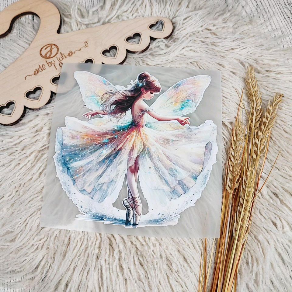 Bügelbild Schulkind Personalisiert mit Name Ballerina Fee in Biesenthal