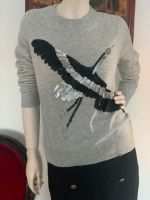 H&M Strickpulli/Pullover,Gr.36/S,grau/Pailletten,Vogel Motiv Obergiesing-Fasangarten - Obergiesing Vorschau