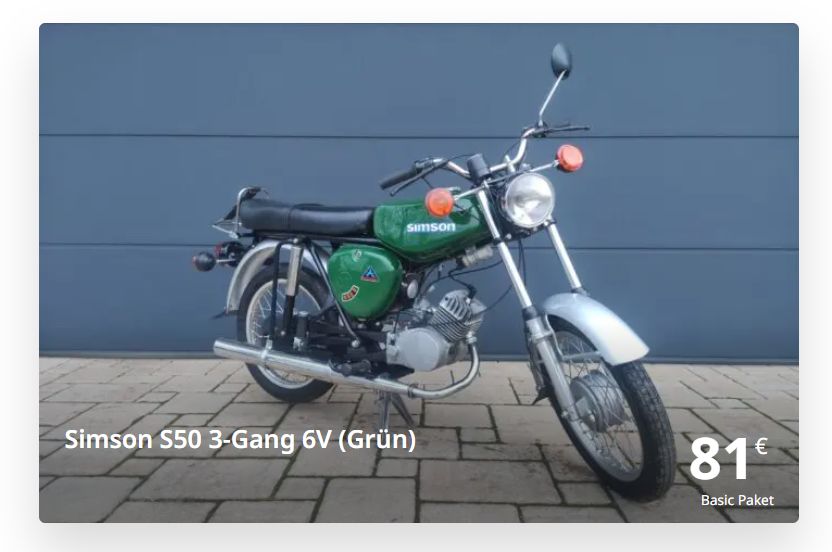 Simson Leasing S50 3-Gang 6 Volt Grün in Chemnitz