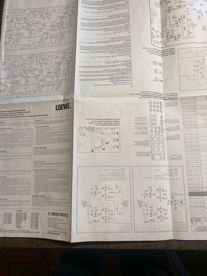 Loewe C9001/9002 farbfernseh service-kurzanleitung in Neumünster