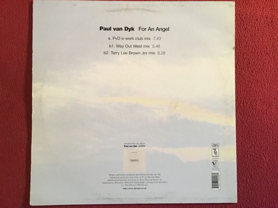 Vinyl 12“ Maxi: Paul van Dyk ‎– For An Angel in Dortmund