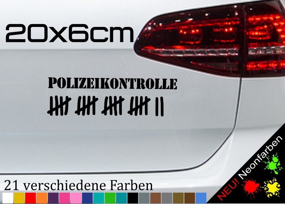 Polizei Kontrolle Sticker Aufkleber Auto Lustig Blitzer Radar pun in Bayern  - Weiden (Oberpfalz), Tuning & Styling Anzeigen