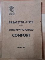 Zündapp Comfort Ersatzteilliste Oldtimer Motorrad Thüringen - Erfurt Vorschau