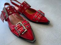 Sandalen Ganni Buckle Ballerina Style Rot mit Nieten Neu Slipper Berlin - Charlottenburg Vorschau
