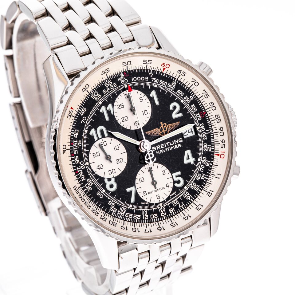 Breitling. Old Navitimer 41 Schwarz Stahl A13322 NEU 2000 Full S. in Hannover