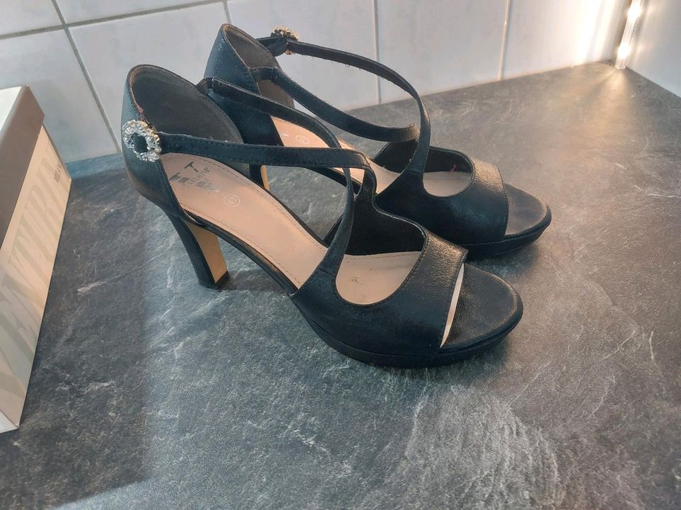 Venturini Pumps High Heels Peeptoes schwarz 41 mit Strass in Dortmund