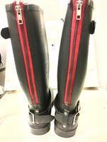 Coole Gummistiefel Bikerlook Gr.38 hoch mit roter Reisverschluß Hessen - Zwingenberg Vorschau