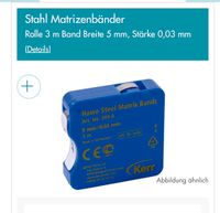 Hawe Stahl Matrizenbänder Rolle 3 m Band ( Kerr) Bielefeld - Brackwede Vorschau