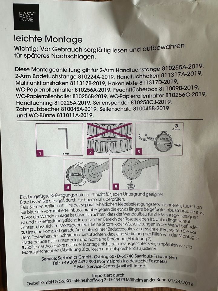 Handtuchstange 2-Arm Neu - Originalverpackung in Herne