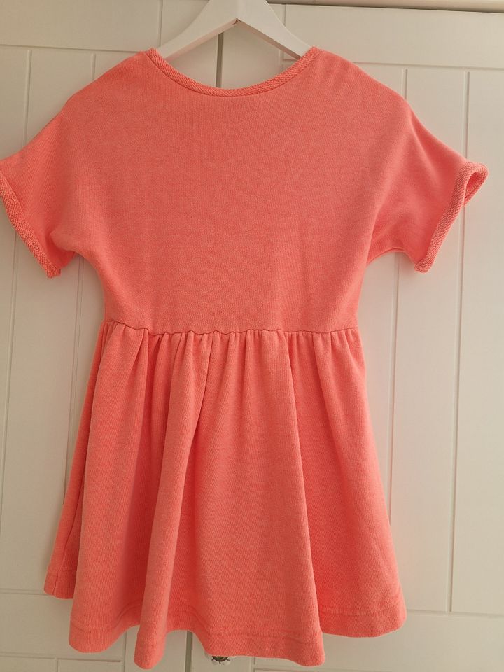 Mädchen kurzarm Kleid-Tunika von Next, Farbe neon orange, gr. 128 in Groß-Gerau