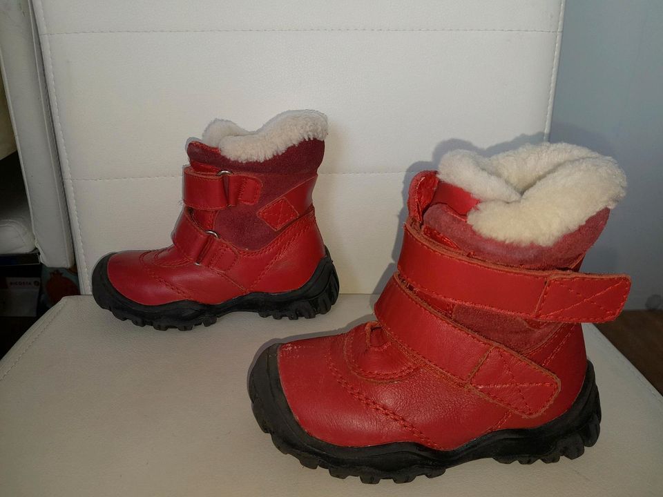 Winterstiefel aus Echtleder mit Kunstpelz Gr. 25 in Haar