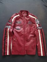 Jacke Vintage Retro Rot mit Applikationen Motorrad Kunstleder Nordrhein-Westfalen - Wesel Vorschau