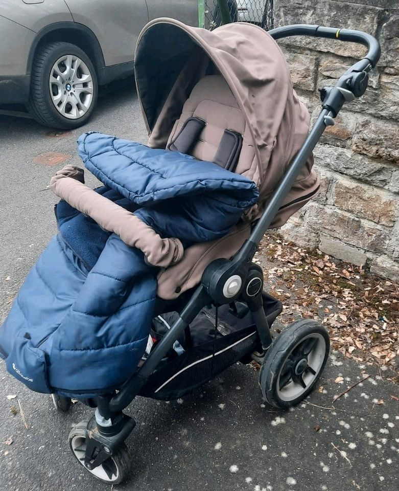 Teutonia Kinderwagen Be You mit Babytragetasche und Fußsack in Würzburg