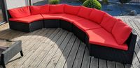 Garten Lounge Set Module Poly Rattan mit roten Auflagen Frühling Niedersachsen - Hankensbüttel Vorschau