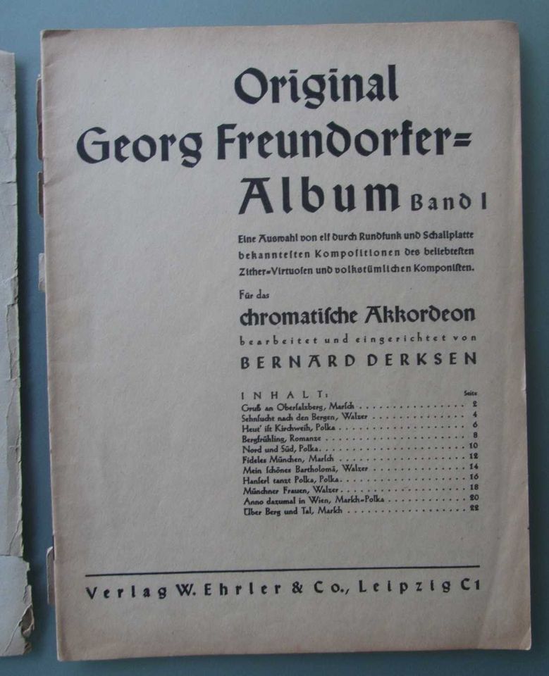 Akkordeon-Noten: Original Georg Freundorfer-Album Bd. 1 (40er-J.) in Mauritz