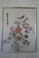 Bild aus Seide mit silbernen Rahmen / China / Vögel / Blume / Asi Berlin - Charlottenburg Vorschau