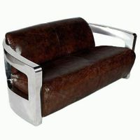 Clubsofa Mars 2 Sitzer Chrom Leder Vintage-Cigar Schleswig-Holstein - Heiligenstedten Vorschau