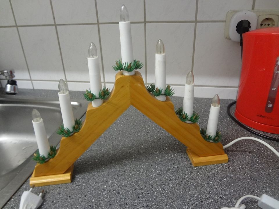 Schwippbogen Weihnachtsbogen Kerzenleuchter mit 7 Kerzen in Börnsen