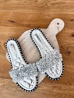 Ladypolitan Schuhe Schlappen Blogger Silber Glitzer 36 Strass Bayern - Hirschaid Vorschau