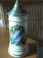 Bierkrug mit Fahnenwappen und Zinndeckel Kreis Pinneberg - Tornesch Vorschau