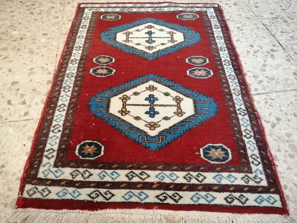 Handgeknüpfte Wolle Teppich Brücke  Rug Carpet 90 x 62 cm in Taunusstein