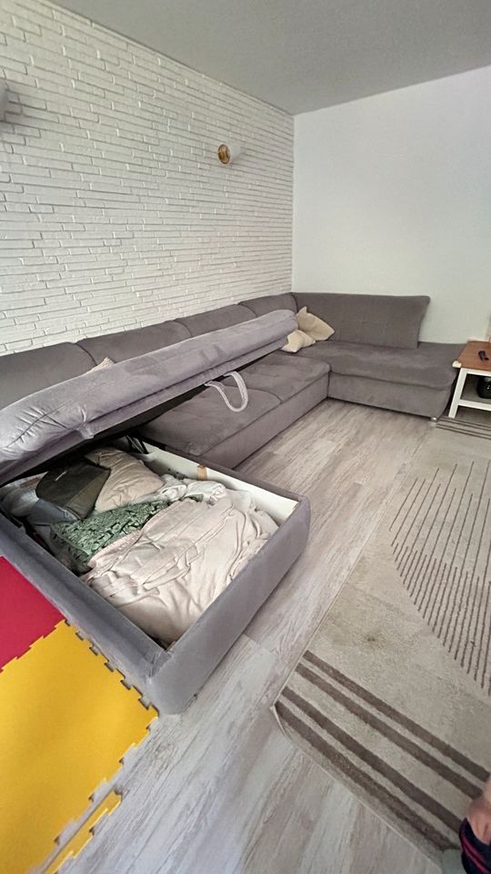 Wohnlandschaft ausziehbar Couch mit Schlaffunktion in Reinheim