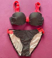 2-tlg.Set Push-Up Bügel Bikini schwarz-koral bedruckt Gr. 38 Baden-Württemberg - Pforzheim Vorschau