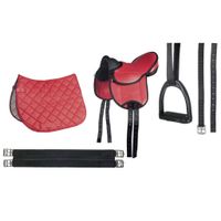 Sattelset Shetty 5 teilig und zusätzlicher Trense Shetty, Mini shetty für Holzpferd,Gartenpferd Set in schwarz,rosa,lila,rot,blau mit Sattel, Steigbügel, Steigbügelriemen, Sattelgurt, Schabracke Nordrhein-Westfalen - Kempen Vorschau