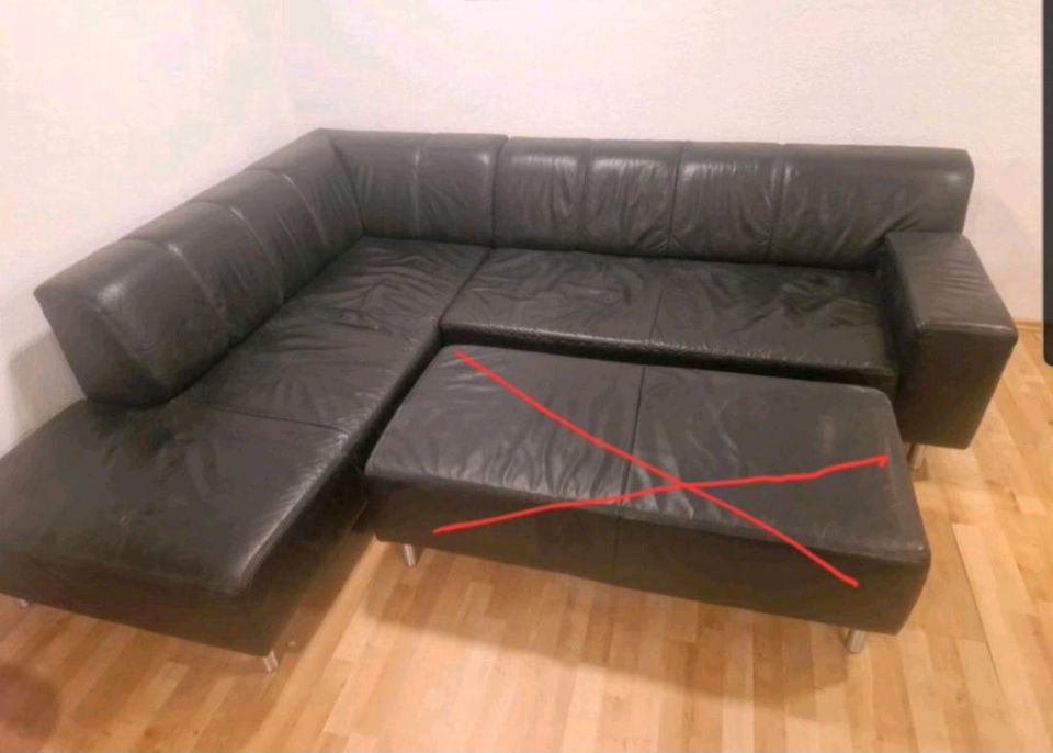 Schöne Echt Leder Sitzlandschaft/Couch/Sofa in Mannheim