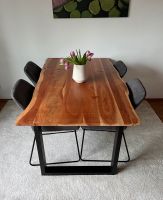 Esszimmer Tischgruppe Akazienholz mit Baumkante Sesselstühle Rheinland-Pfalz - Hachenburg Vorschau
