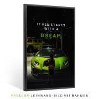 Lamborghini Motivation Text Dream, Wandbild , Leinwand mit Rahmen Stuttgart - Stuttgart-Ost Vorschau