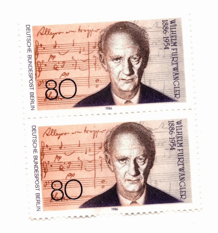 Ungestempelte Doppel-Briefmarke Furtwängler in Kirchham
