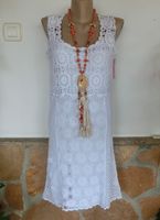 Ibiza Häkel Kleid Urlaub Hippie Boho Baumwolle Weiss 36-38 Baden-Württemberg - Kirchheim unter Teck Vorschau