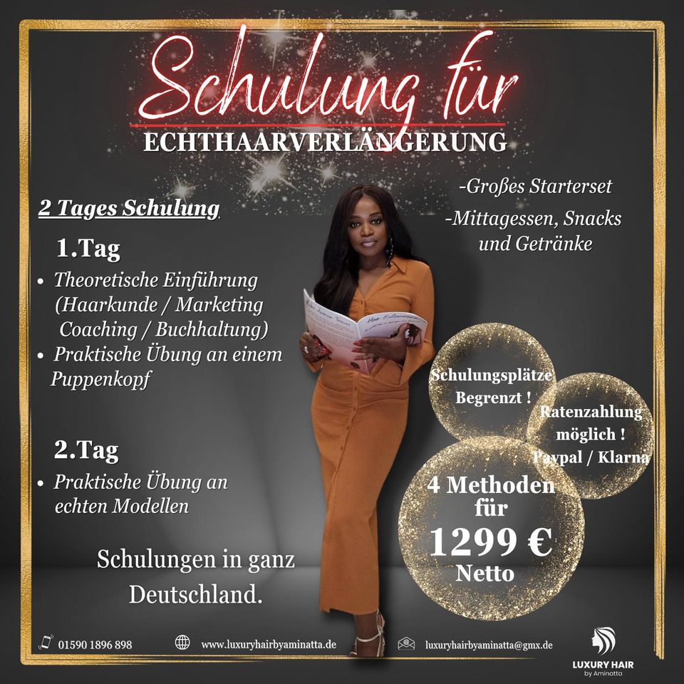 Haarverlängerung Schulung bonding tape tressen Extensions Ratenzahlung Tape-In haarverlängerungschulungen tressen Extensions Echthaar Extensions in Gelsenkirchen