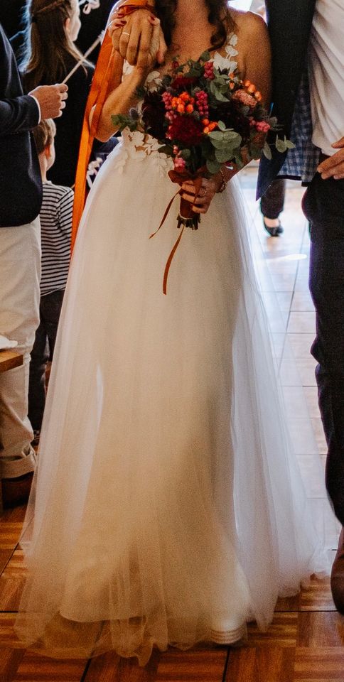 Leichtes luftiges Brautkleid Hochzeitskleid XS 34 sehr gut in Düsseldorf