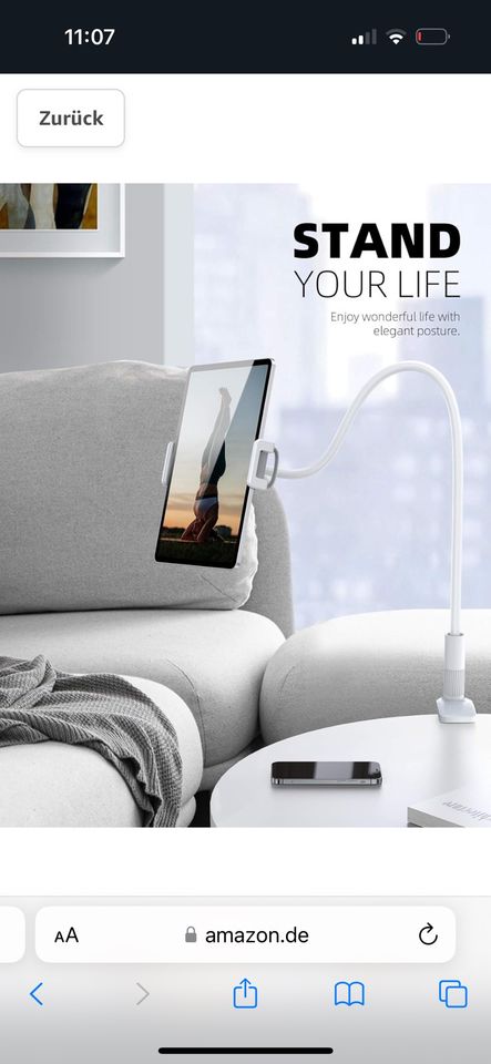 Lamicall Tablet Halter, flexibel einstellbar, Klemmhalterung,iPad in Oedheim