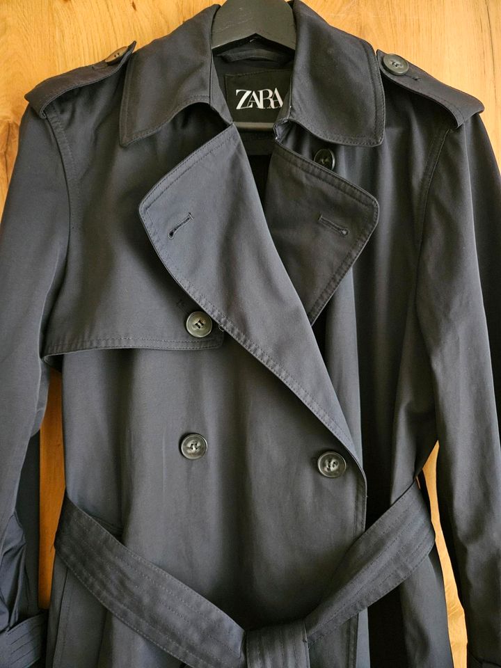 Langer Trenchcoat,Dunkelblau,Zara,Gr.XS in Rödermark