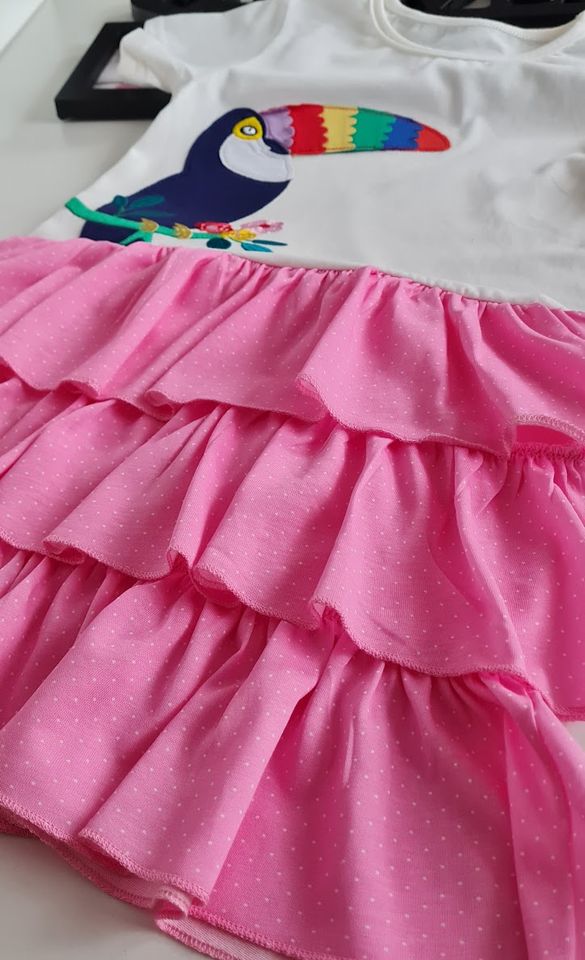 Kinder Mädchen Sommer Kleid Gr. 122 Jersey Tunika kurzarm in Wolbeck