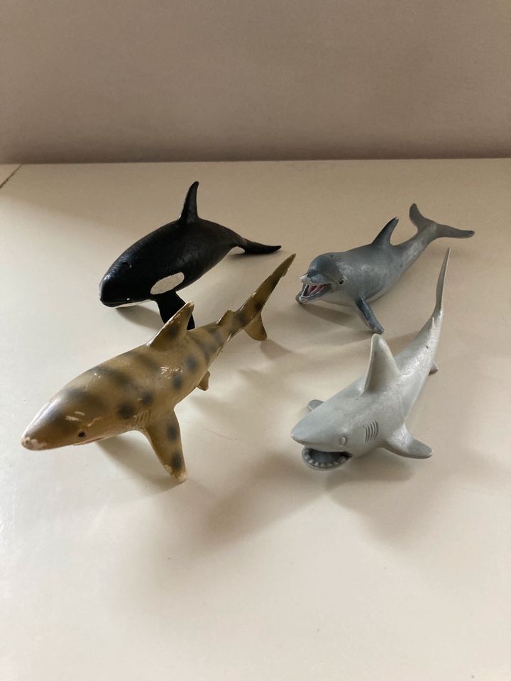 4 Spielfiguren Bullyland Playmobil Orka Orca Hai Delphin in Berlin