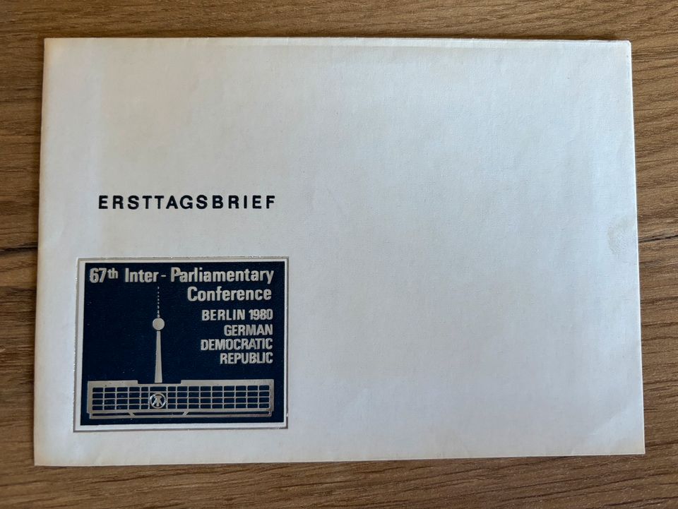 Original DDR Ersttagsbrief Berlin 1980 67. Inter- Parliamentary C in Oederan