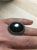 Silberring mit schwarzem Stein, Achat Obsidian Niedersachsen - Baltrum Vorschau